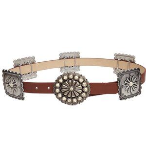 Western Concho Belt in man-made, vegan, animal friendly, cruelty free leatherett